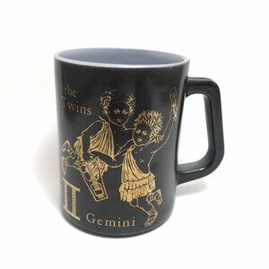 Vintage Federal Gemini Milkglass Coffee Mug Horoscope The Twins Zodiac